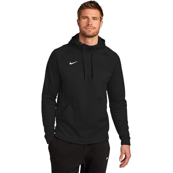Nike Hoodie Mens‎ XL Black Therma-Fit Pullover Fleece Lined Jacket + Pockets - Picture 1 of 5